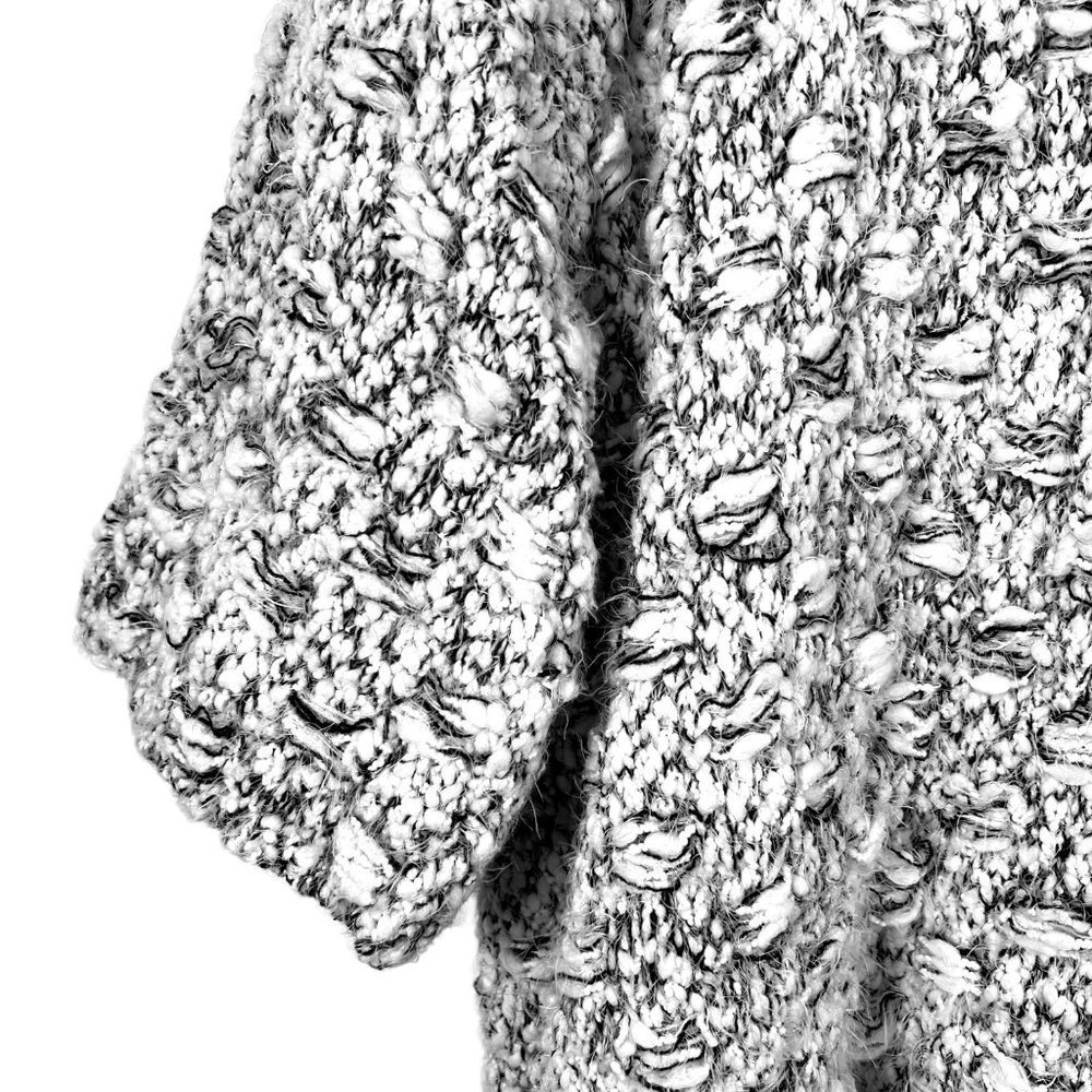 UMGEE Cozy Soft Gray Chunky Knit Oversized Mid Sleeve Sweaters Size Large - Picture 7 of 11